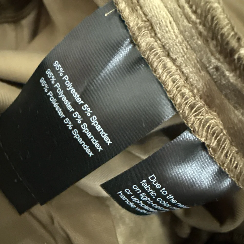 Donna Karan Olive Brown Velvet Wide-Leg Pants - Picture 3 of 5